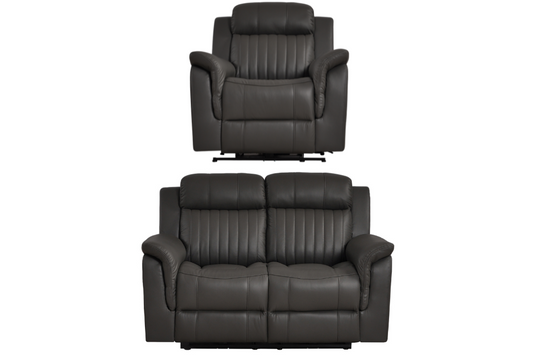 Cidliano Genuine Leather Grey Electric Power Recliner 2+1 Seater Sofa Set