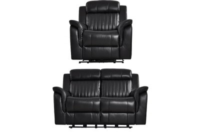 Cidliano Genuine Leather Black Electric Power Recliner 2+1 Seater Sofa Set