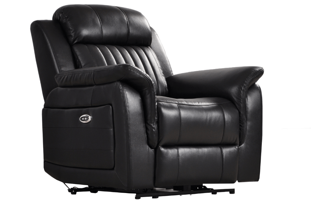 Cidliano Genuine Leather Black Electric Power Recliner 2+1 Seater Sofa Set - Furniture Instore