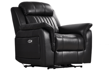Cidliano Genuine Leather Black Electric Power Recliner 2+1 Seater Sofa Set - Furniture Instore