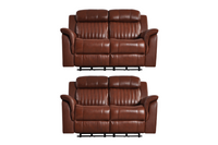 Cidliano Genuine Leather Tan Electric Power Recliner 2+2 Seater Sofa Set