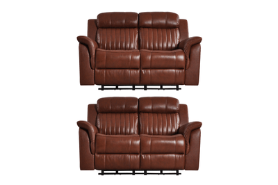 Cidliano Genuine Leather Tan Electric Power Recliner 2+2 Seater Sofa Set