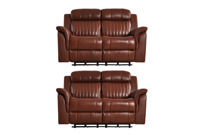 Cidliano Genuine Leather Tan Electric Power Recliner 2+2 Seater Sofa Set