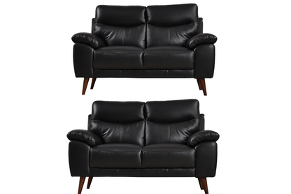 Vantage Genuine Leather Black 2+2 Seater Sofa  Set