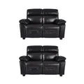 Rivello Genuine Leather Black 2+2 Seater Sofa Set
