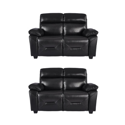 Rivello Genuine Leather Black 2+2 Seater Sofa Set