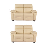 Rivello Genuine Leather Cream 2+2 Seater Sofa Set