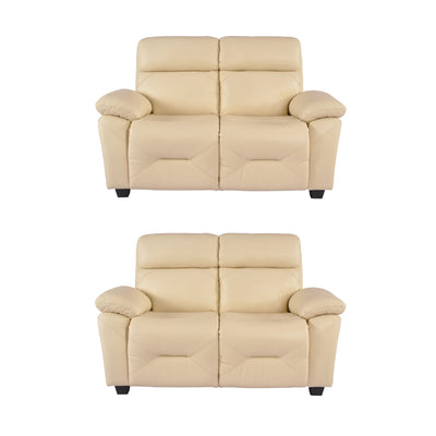 Rivello Genuine Leather Cream 2+2 Seater Sofa Set