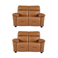 Rivello Genuine Leather Caramel 2+2 Seater Sofa Set