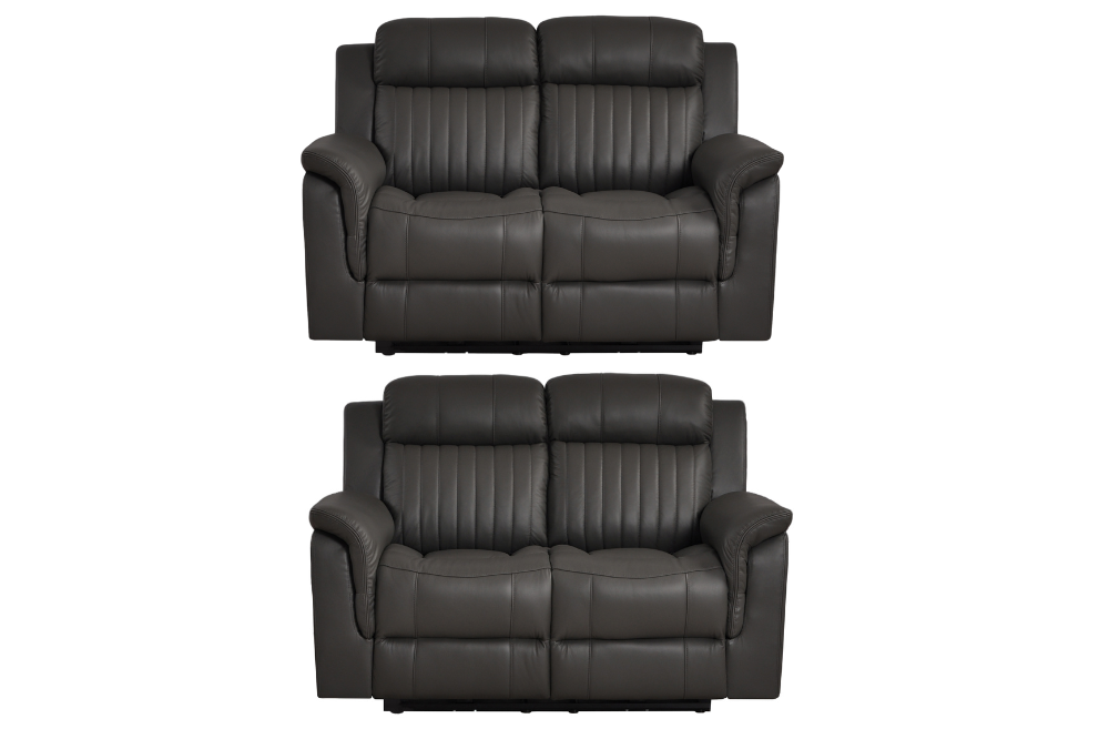 Cidliano Genuine Leather Grey Electric Power Recliner 2+2 Seater Sofa Set