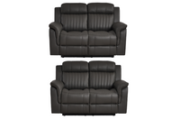 Cidliano Genuine Leather Grey Electric Power Recliner 2+2 Seater Sofa Set