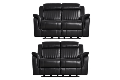 Cidliano Genuine Leather Black Electric Power Recliner 2+2 Seater Sofa  Set