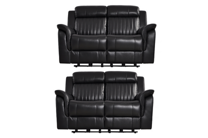 Cidliano Genuine Leather Black Electric Power Recliner 2+2 Seater Sofa  Set