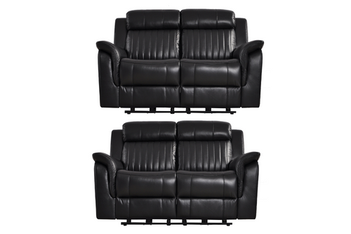 Cidliano Genuine Leather Black Electric Power Recliner 2+2 Seater Sofa  Set