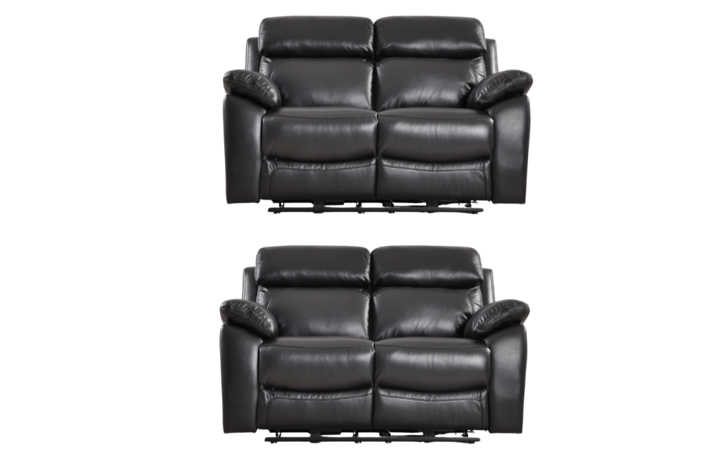 Dandrea Genuine Leather Black  Electric Power Recliner 2+2 Seater Sofa Set