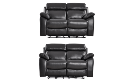 Dandrea Genuine Leather Black  Electric Power Recliner 2+2 Seater Sofa Set