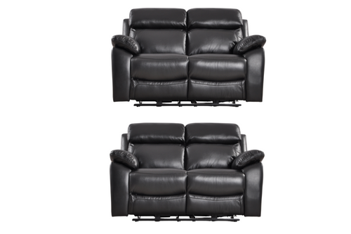 Dandrea Genuine Leather Black  Electric Power Recliner 2+2 Seater Sofa Set