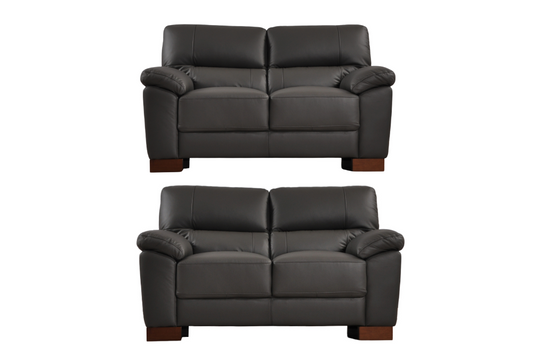 Dalmore Genuine Leather Grey 2+2 Seater Sofa Set