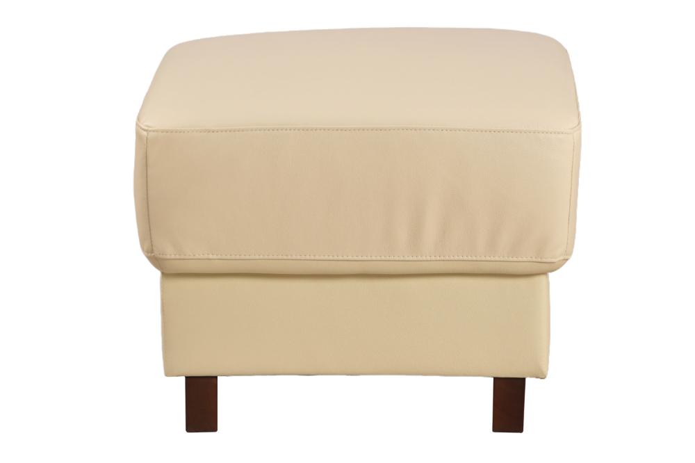 Dalmore Genuine Leather Cream Footstool