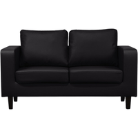 Box Black Leather 2+1 Seater Sofa Set - Furniture Instore