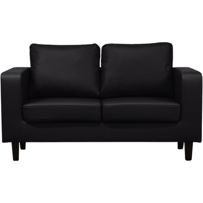 Box Black Leather 2+1 Seater Sofa Set - Furniture Instore