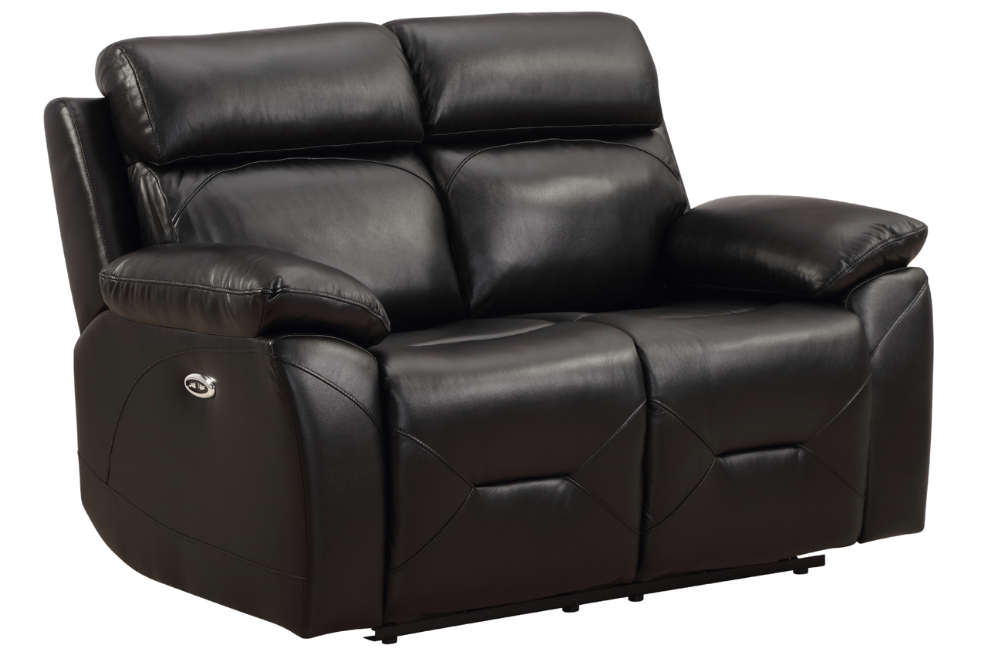 Renato Genuine Leather Black Electric Power Recliner 3+2 Seater Sofa Set