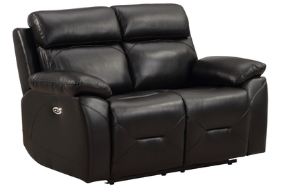 Renato Genuine Leather Black Electric Power Recliner 3+2 Seater Sofa Set