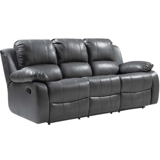 Valencia Grey Leather Manual Recliner 3+1 Seater Sofa Set - Furniture Instore