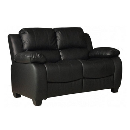Valerie Black Leather Modern 3+2 Seater Sofa Set