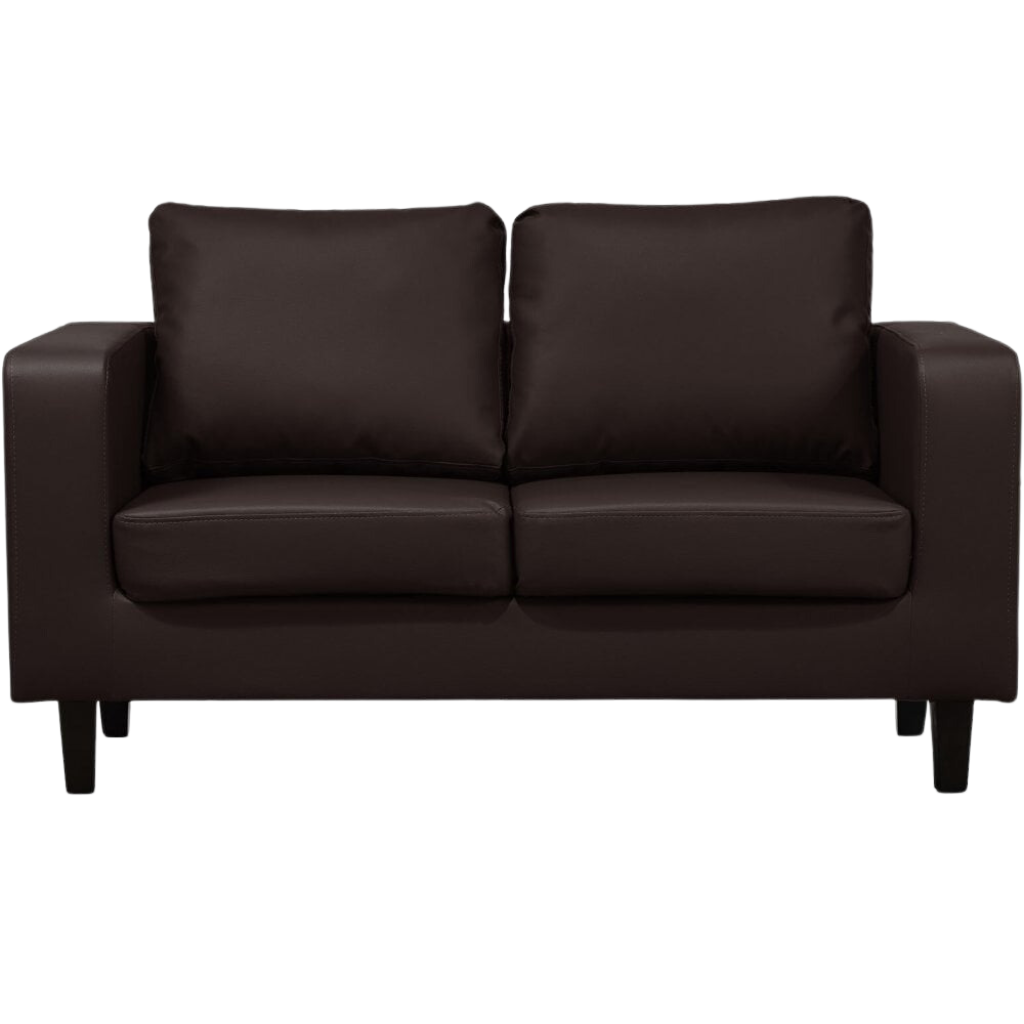 Box Brown Leather 2+2 Seater Sofa Set