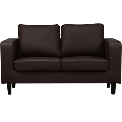 Box Brown Leather 2+2 Seater Sofa Set