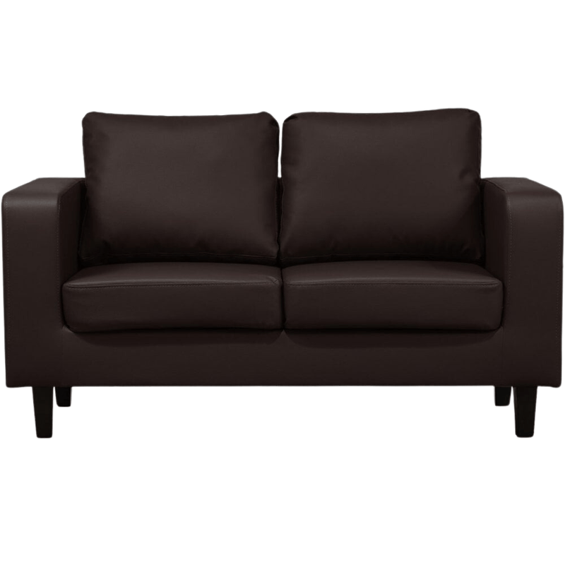 Box Brown Leather 2+2 Seater Sofa Set - Furniture Instore