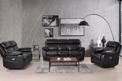 Dandrea Genuine Leather Black Electric Power Recliner 3+2+1 Seater Sofa Set - Furniture Instore