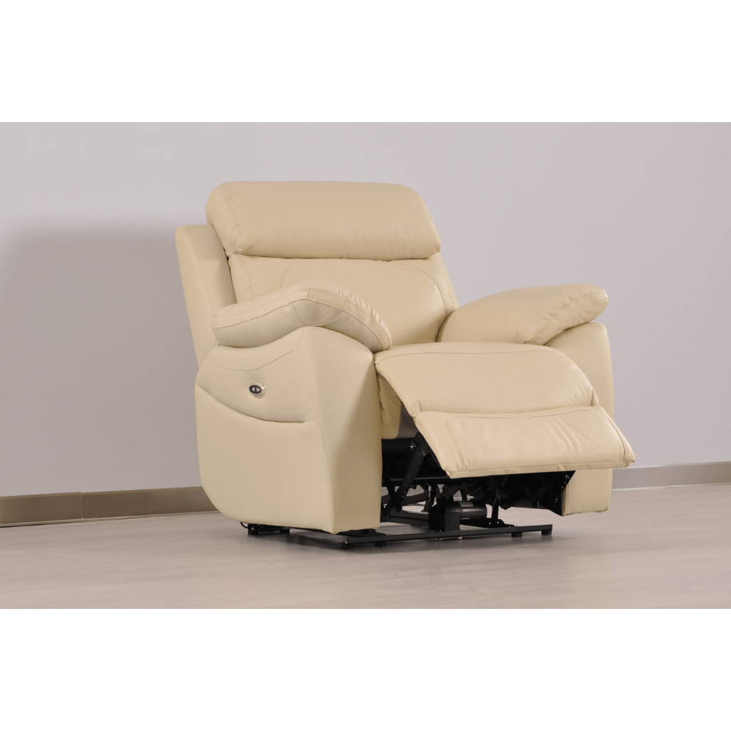 Dandrea Genuine Leather Cream Electric Power Recliner 3+2+1 Seater Sofa Set - Furniture Instore