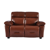 Rivello Genuine Leather Tan 2 Seater Sofa