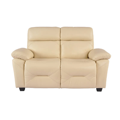 Rivello Genuine Leather Cream 2 Seater Sofa