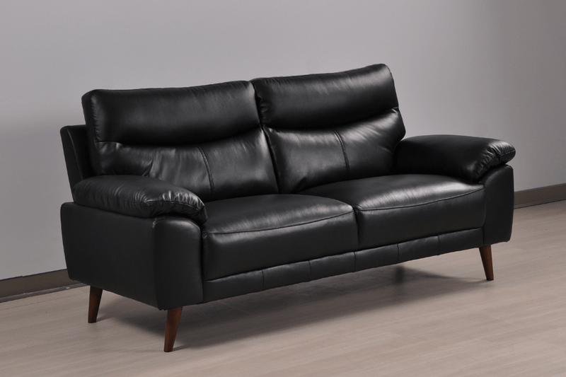 Vantage Genuine Leather Black 3+1+1 Seater Sofa Set - Furniture Instore