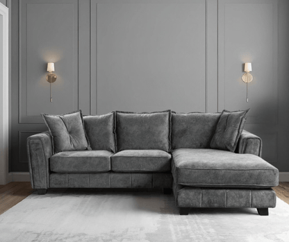 Somerford Right Hand Fabric Corner Chaise - Grey - Furniture Instore