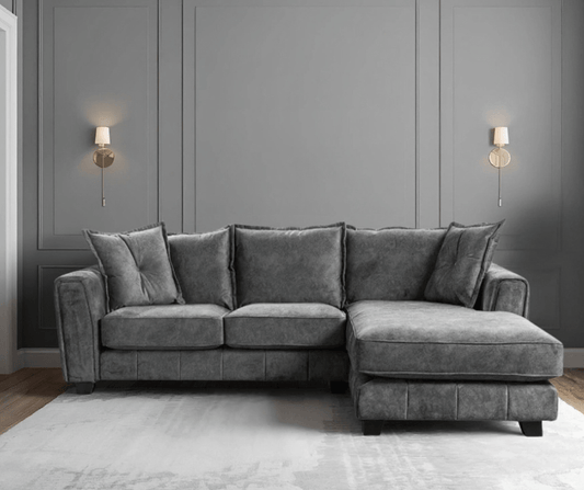 Somerford Right Hand Fabric Corner Chaise - Grey - Furniture Instore