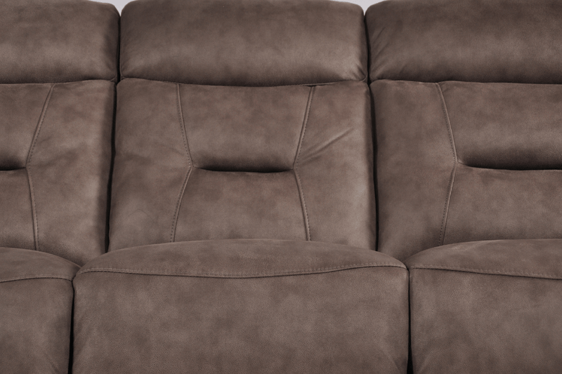 Foster Brown Fabric Electric Recliner 3+1 Seater Sofa Set - Furniture Instore