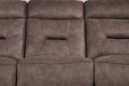 Foster Brown Fabric Electric Recliner 3+3 Seater Sofa Set - Furniture Instore