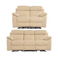 Dandrea Genuine Leather Cream Electric Power Recliner 3+2 Seater Sofa Set