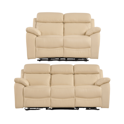Dandrea Genuine Leather Cream Electric Power Recliner 3+2 Seater Sofa Set