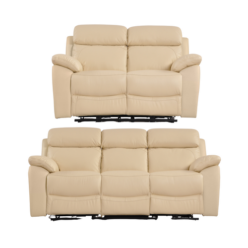 Dandrea Genuine Leather Cream Electric Power Recliner 3+2 Seater Sofa Set