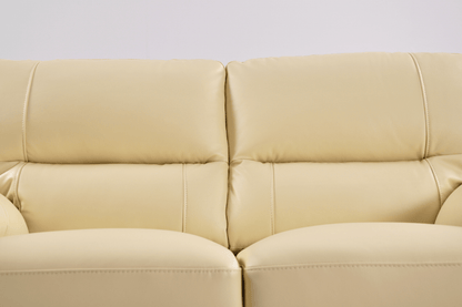 Dalmore Genuine Leather Cream 2+1 Seater Sofa Set - Furniture Instore