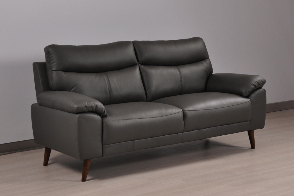 Vantage Genuine Leather Grey 3+3 Seater Sofa Set - Furniture Instore
