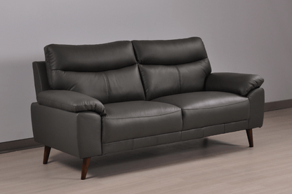 Vantage Genuine Leather Grey 3+3 Seater Sofa Set - Furniture Instore