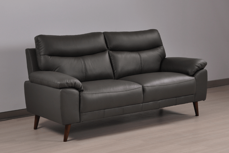 Vantage Genuine Leather Grey 3+3 Seater Sofa Set - Furniture Instore