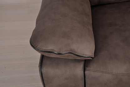 Foster Brown Fabric Electric Recliner 2+2 Seater Sofa Set