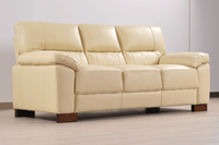 Dalmore Genuine Leather Cream 3+1 Seater Sofa Set - Furniture Instore